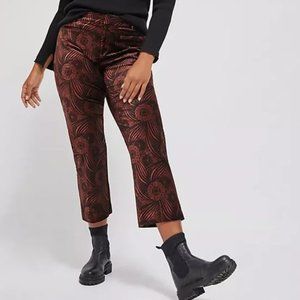 Anthropologie Essential Velvet Kick Flare Trousers- Plus Size, EUC